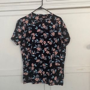 Hollister Black Shirt with Flowers